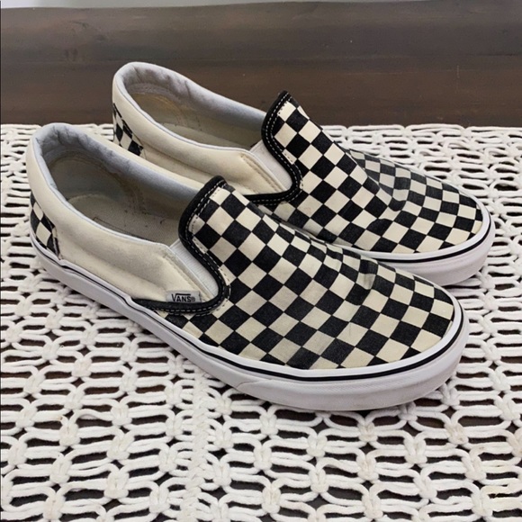 vans checkered slide on